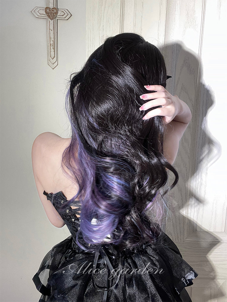 Free Shipping For Hivava Anna Vampire Purple Black Mix Lolita Wig