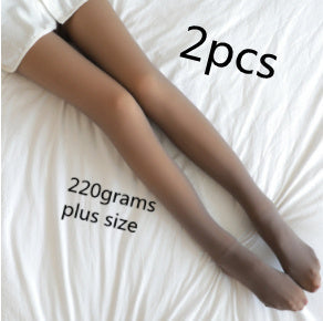 Fake Translucent Plus Size Leggings Fleece Lined Tights Fall And Winter Warm Fleece Pantyhose Women Fleece Lined Pantyhose Thermal Winter Tights