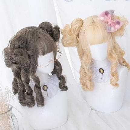 Free Shipping For Hivava Brown Short Curly Bun "Daydream Girl" Lolita Wig