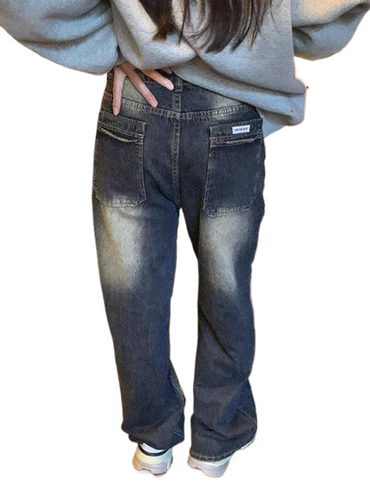 Versatile Washed Boyfriend Jeans – Comfortable Women’s Relaxed Fit Denim Pants