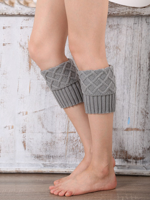 Original Creation Keep Warm Jacquard Solid Color Leg Warmers Accessories-Homeunderwear