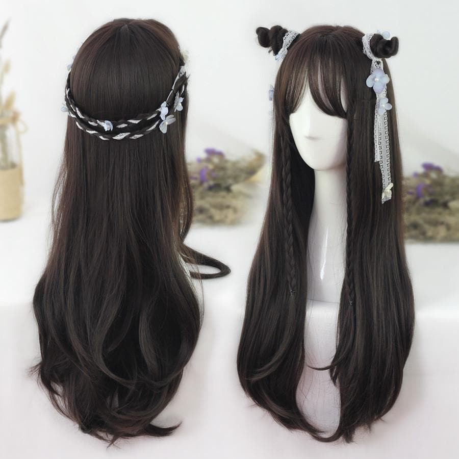 Free Shipping For Hivava Black-brown Natural Long Curly Wig