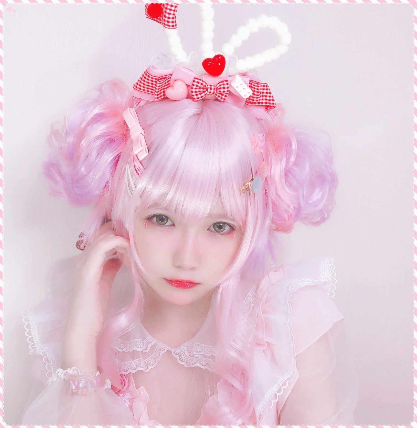 Free Shipping For Hivava Lolita Two Buns Mixed Color Wig