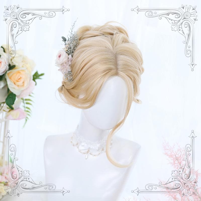 Free Shipping For Hivava Lolita Light Blonde Mid Length Curly Wig