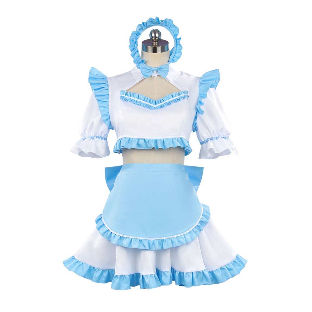 Free Shipping For_lya Sometimes Hides Her Feelings in Russian Anime Ayano Kimishima Women Blue Maid Dress Cosplay Costume