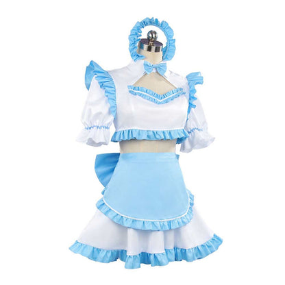 Free Shipping For_lya Sometimes Hides Her Feelings in Russian Anime Ayano Kimishima Women Blue Maid Dress Cosplay Costume