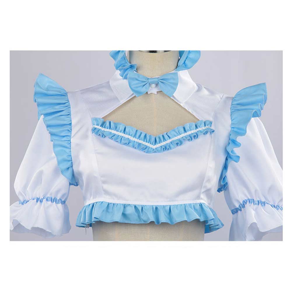 Free Shipping For_lya Sometimes Hides Her Feelings in Russian Anime Ayano Kimishima Women Blue Maid Dress Cosplay Costume