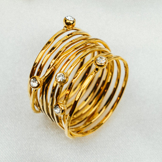 18K Gold Plated Stack Dainty Coil Ring