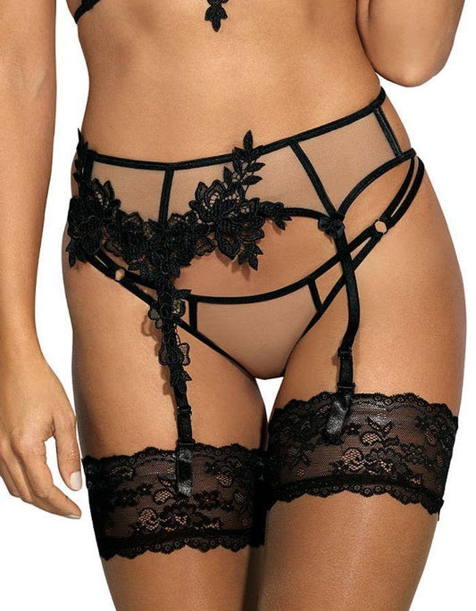 8842 Flamenco Black Garter Belt