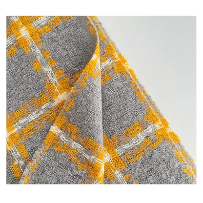 Imitated Cashmere Plaid Thickened Tassled Scarf