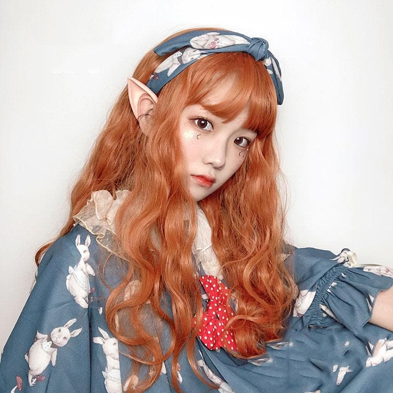 Free Shipping For Hivava Lolita Pumpkin Long Curly Wig