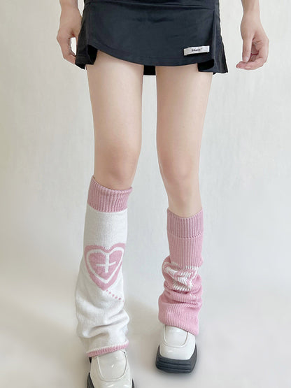 New Fashion Fashion Flared Keep Warm Heart Shape Printed Leg Warmers Accessories-Homeundewear