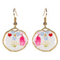 Free Shipping For DRIED FLOWER ROUND EARRINGS