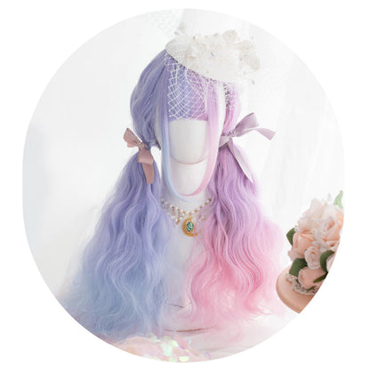 Free Shipping For Hivava Alice Bunny Cotton Candy Parted Pastel Purple Pink Lolita Wig