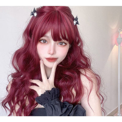 Free Shipping For Hivava Cute Mermaid Style Cherry Red Curly Wig