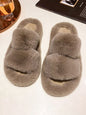 Simple Velvet Keep Warm Solid Color Slippers-Homeunderwear