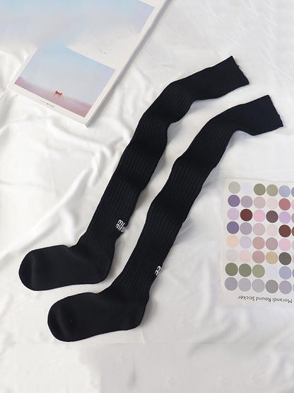 Casual Solid Color Knitting Stockings Accessories-Homeunderwear