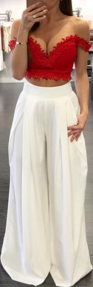 Clearance High Waist Draped Design Wide Leg Long Pants