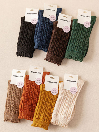 Wool Casual Solid Color Socks Accessories-Homeunderwear