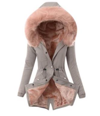 Free Shipping ForHooded Drawstring Plush Jacket Women