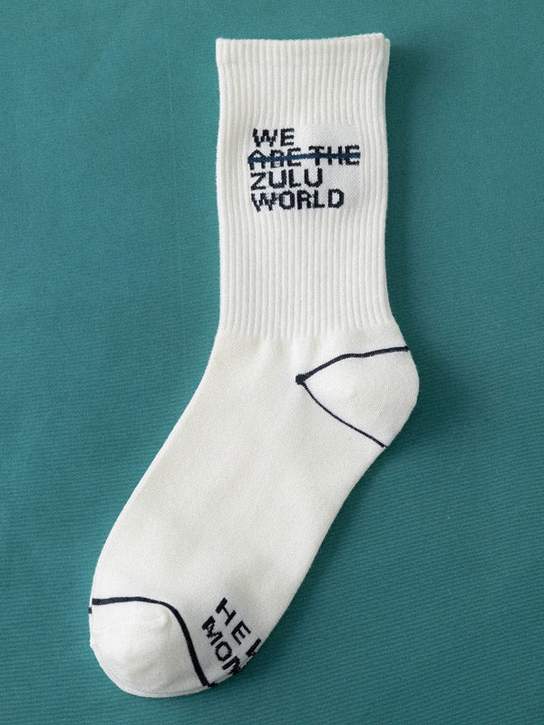 Simple Letter Sports Cotton Socks