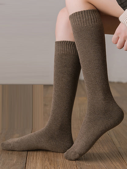 New Fashion Casual Solid Skinny Sweat-Absorbing Keep Warm Solid Color Socks Accessories-Homeundewear