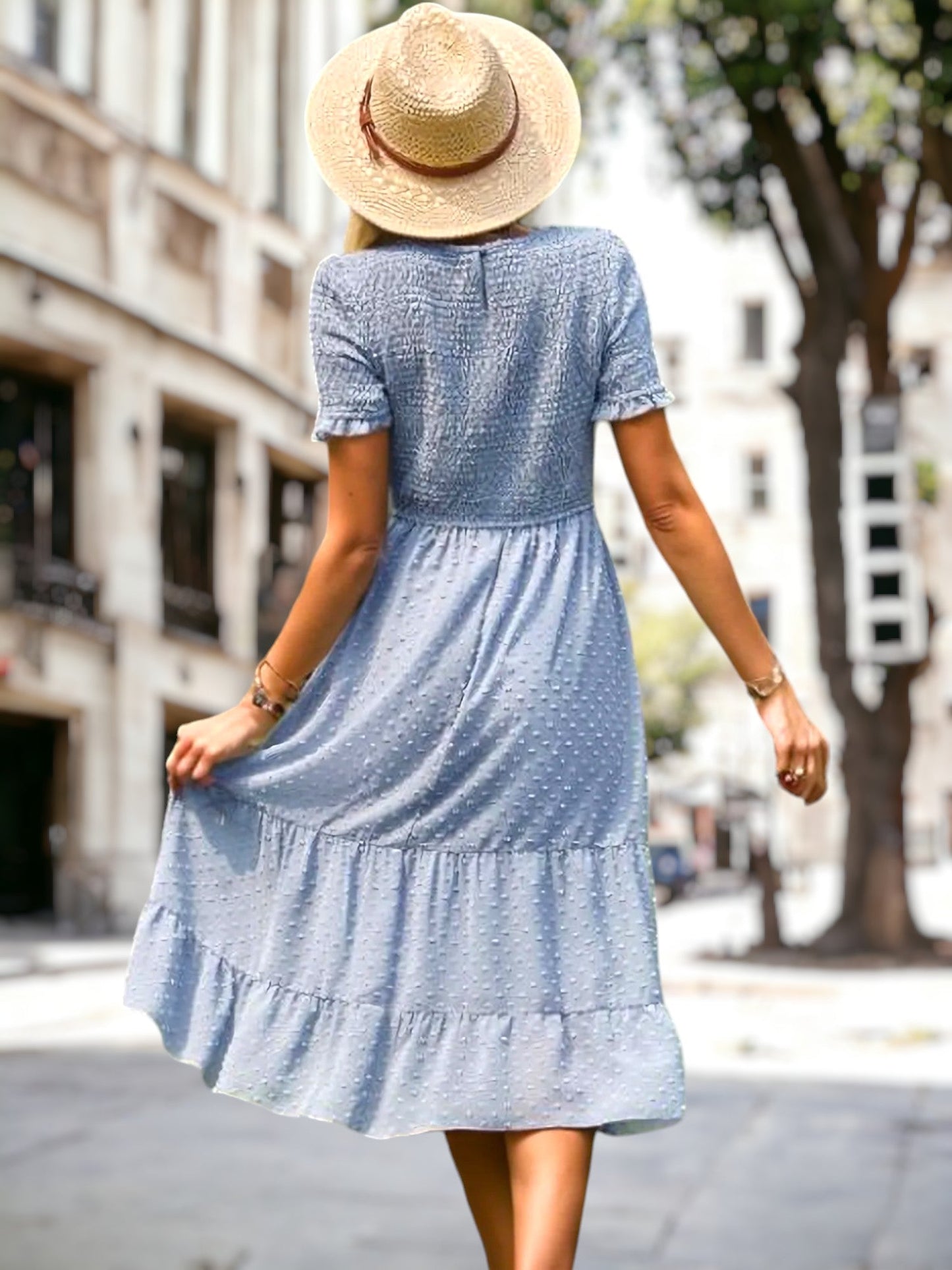 Double Textured Tiered Dress