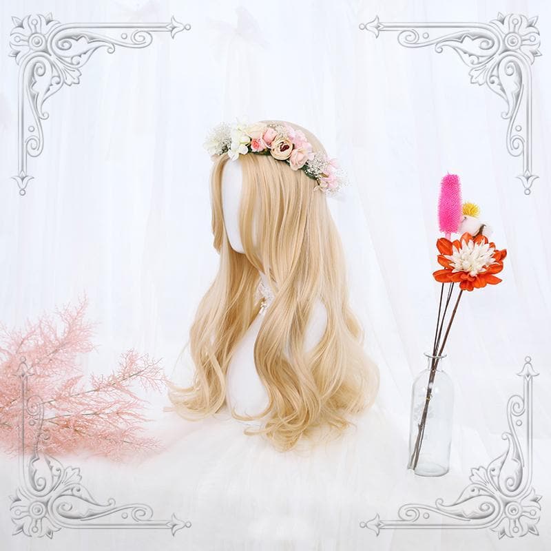 Free Shipping For Hivava Lolita Light Blonde Mid Length Curly Wig