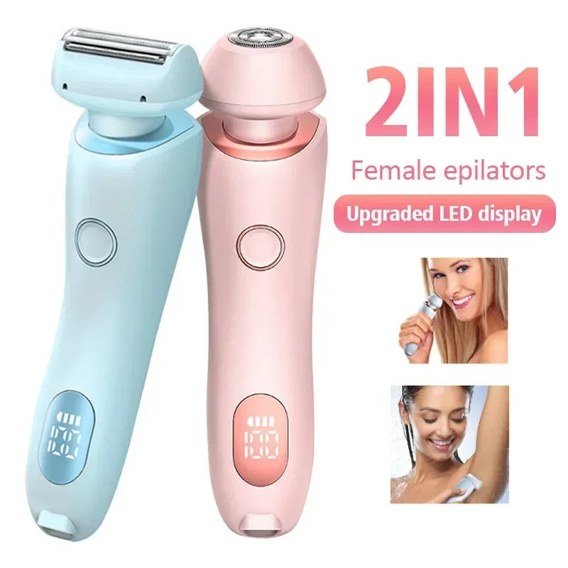 Free Shipping For2 In 1 Hair Removal Epilator USB Rechargeable Trimmer Women Body Razor Face Leg Armpit Bikini Hand Pubic Shaver Hair Remover