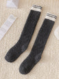 New Fashion Original Coral Fleece Keep Warm Contrast Color Striped Socks Accessories-Homeundewear