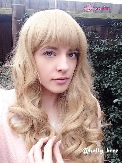 Free Shipping For Hivava Lolita Curl K-ON Cosplay Gold Wig