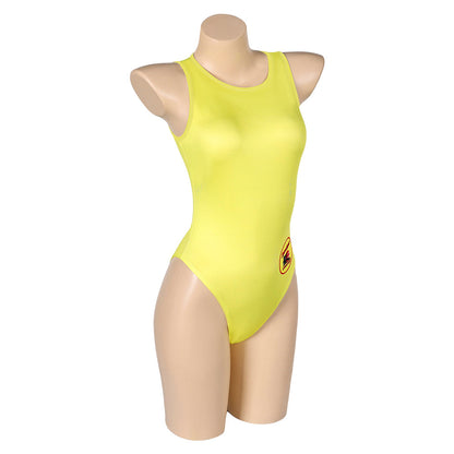 Free Shipping For_aywatch TV Women Yellow One-piece Swimsuit Party Carnival Halloween Cosplay Costume