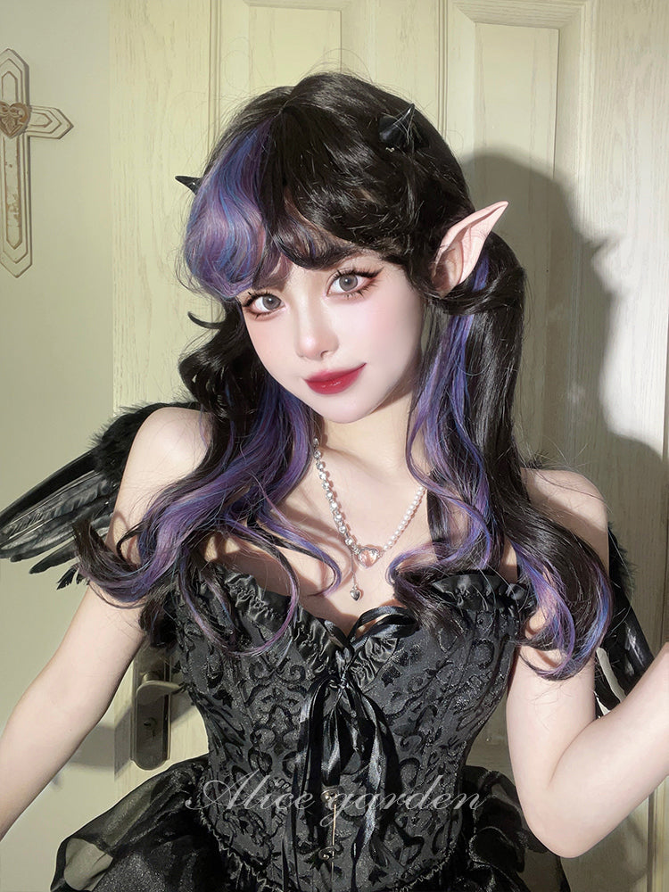 Free Shipping For Hivava Anna Vampire Purple Black Mix Lolita Wig