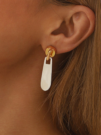 Geometric Solid Color Drop Earrings