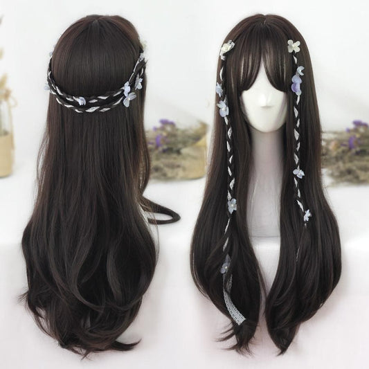 Free Shipping For Hivava Black-brown Natural Long Curly Wig