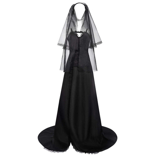 Free Shipping For_eetlejuice 2024 Movie Astrid Deetz Women Gothic Black Dress Party Carnival Halloween Cosplay Costume