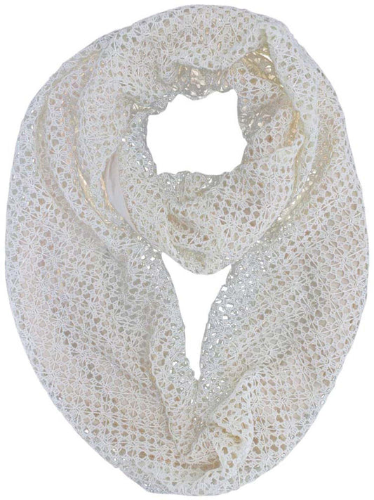 Net Infinity Scarf With Sequin Overlay