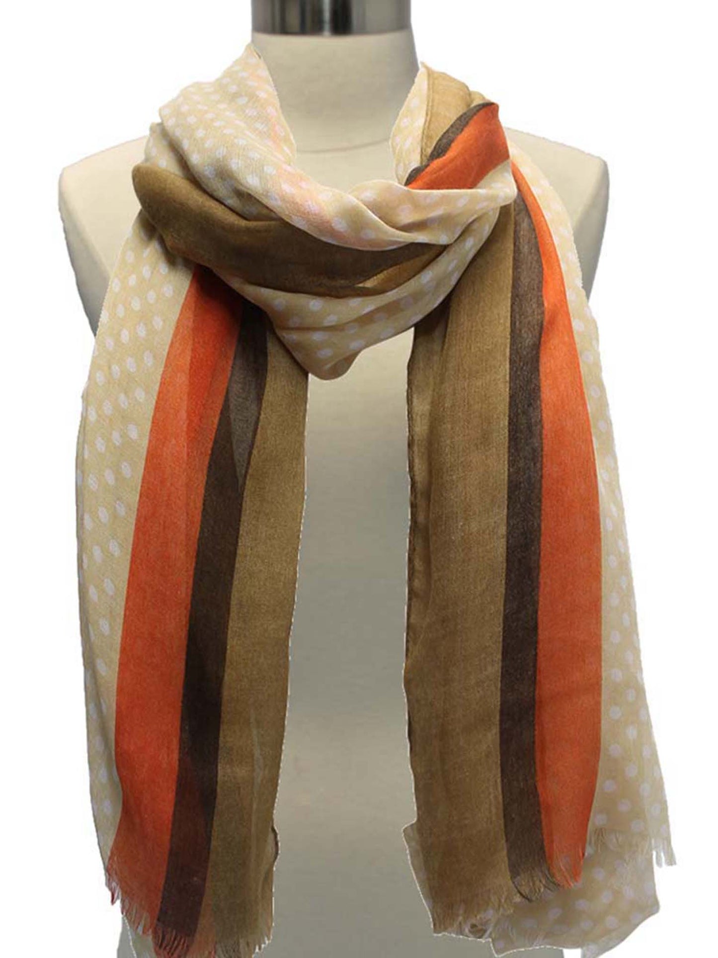 Polka Dot Stripe Scarf