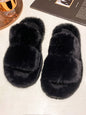 Simple Velvet Keep Warm Solid Color Slippers-Homeunderwear