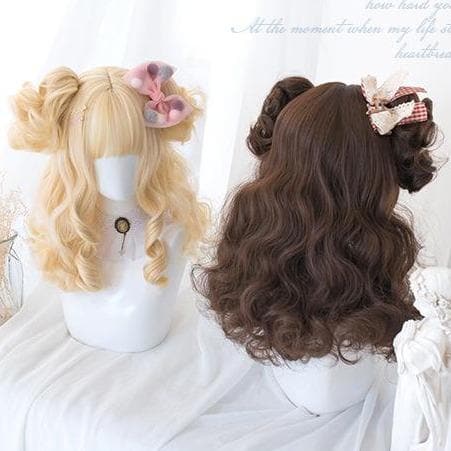 Free Shipping For Hivava Brown Short Curly Bun "Daydream Girl" Lolita Wig