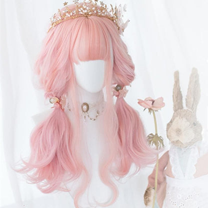 Free Shipping For Hivava Lolita Cherry Pink Long Curly Wig