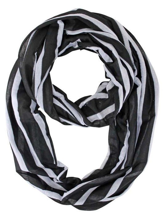 Striped Circle Infinity Lightweight Scarf