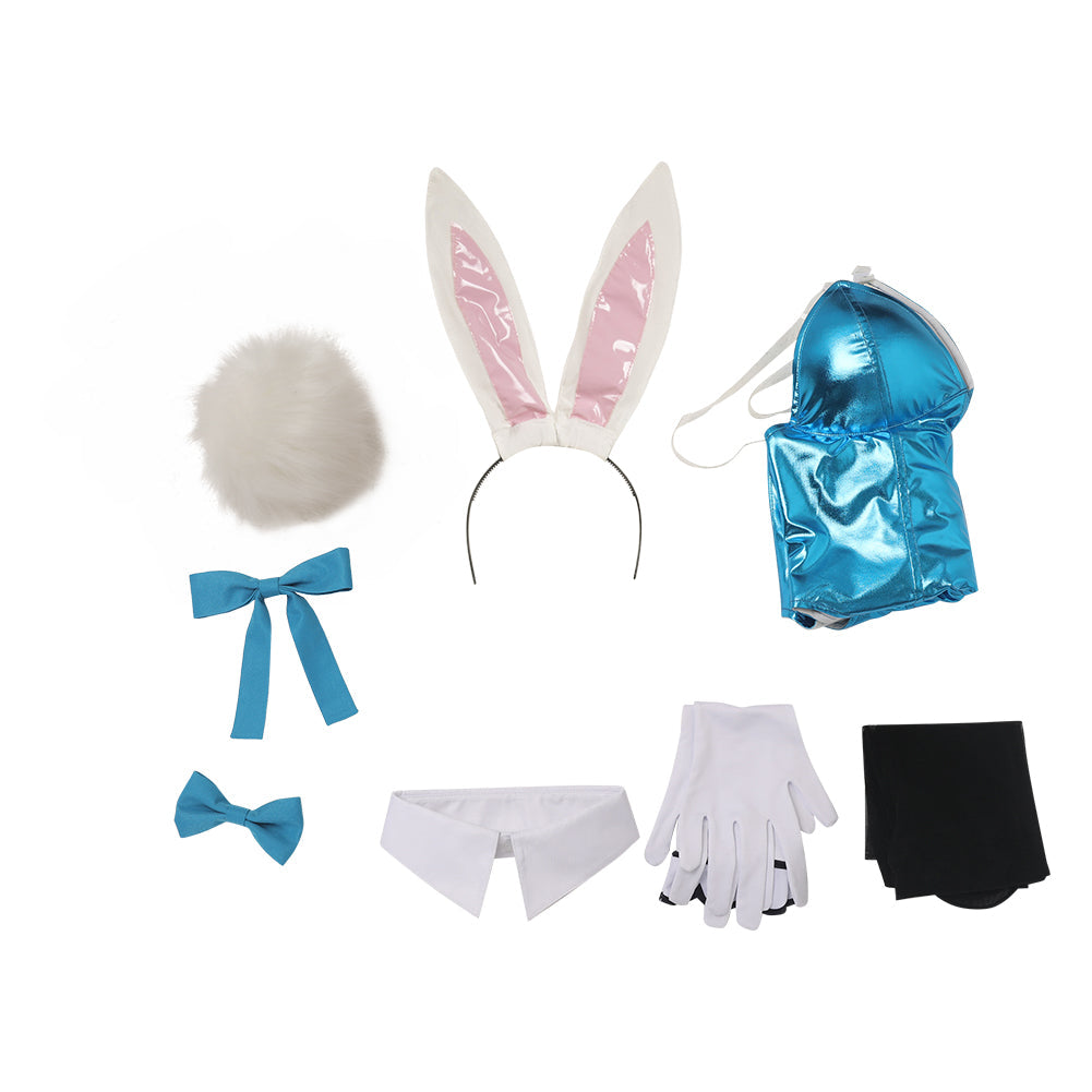 Free Shipping For_lue Archive The Animation Anime Ichinose Asuna Women Blue Bunny Girl Sexy Jumpsuit Cosplay Costume