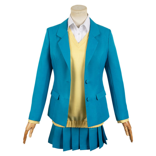 Free Shipping For_lue Box Anime Kano Chinatsu Women Blue Uniform Dress Party Carnival Halloween Cosplay Costume