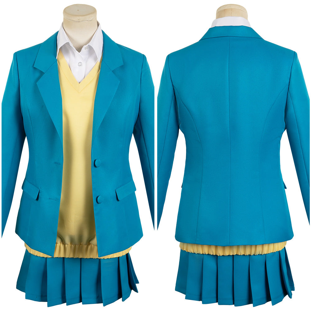 Free Shipping For_lue Box Anime Kano Chinatsu Women Blue Uniform Dress Party Carnival Halloween Cosplay Costume