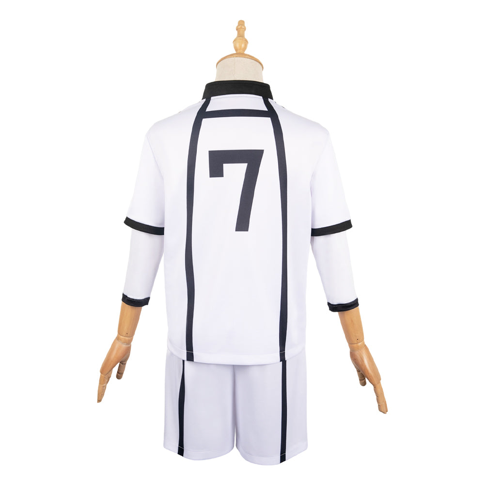 Free Shipping For_lue Lock Anime Nagi Seishiro White Team Uniform Party Carnival Halloween Cosplay Costume