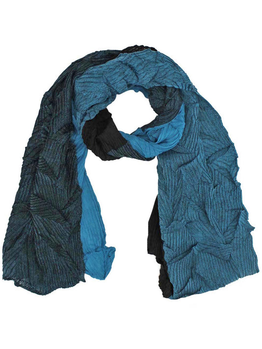 Two-Tone Asymmetrical Wrinkled Scarf