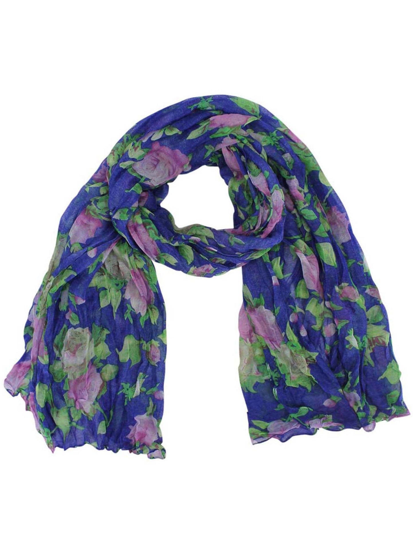 Floral Crinkled Scarf Wrap