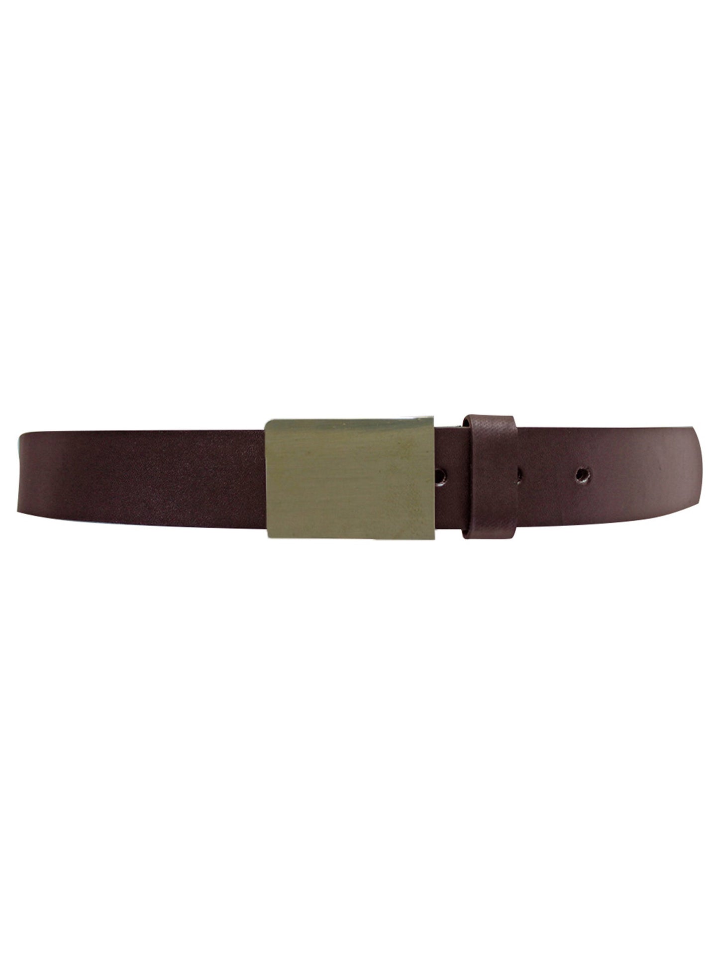 Men's Leather Belt With Chrome Buckle