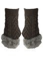 Arm Warmer Gloves With Faux Fur Trim